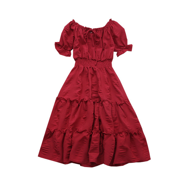 Modern női ruha csónakos nyakkivágással - szabású modell