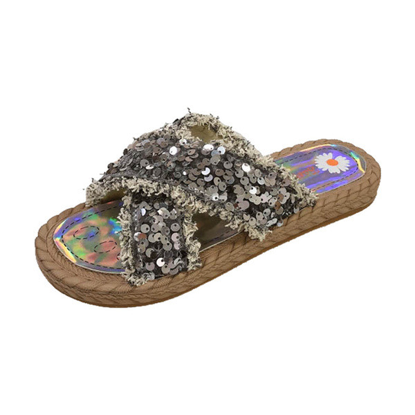 Ženske casual papuče sa šljokicama