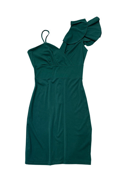 Ženska pripijena haljina sa zelenim kovrčama