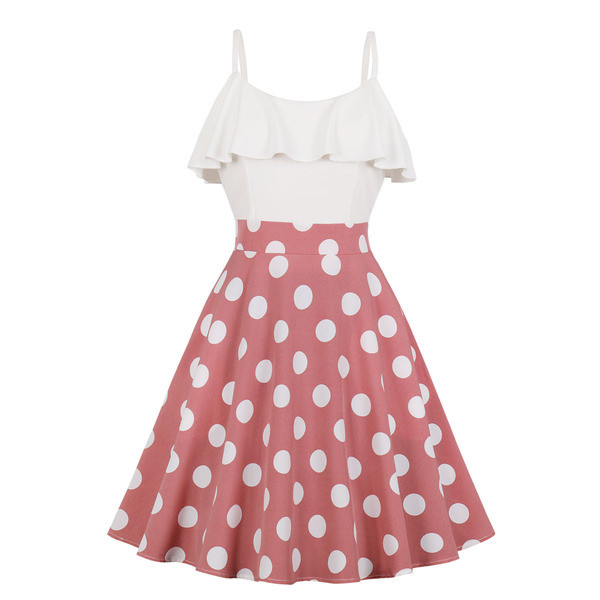 Alkalmi női rövid ruha vékony pántokkal és ovális nyakkivágással