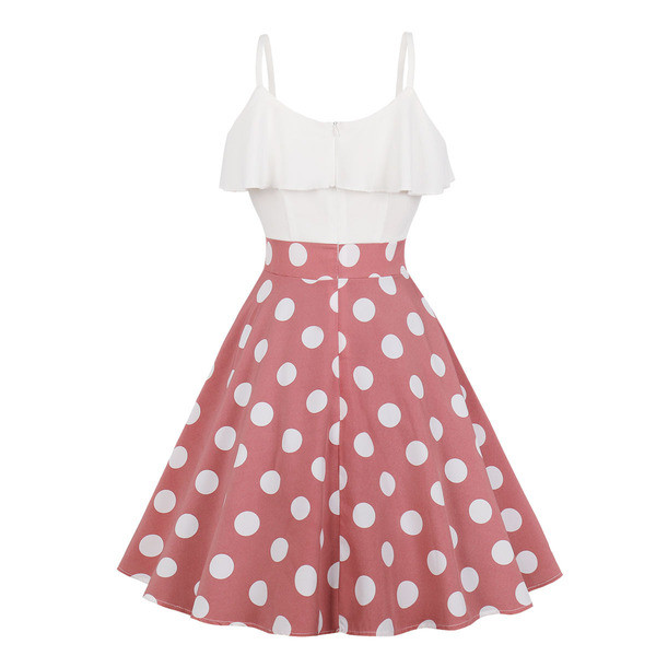 Alkalmi női rövid ruha vékony pántokkal és ovális nyakkivágással