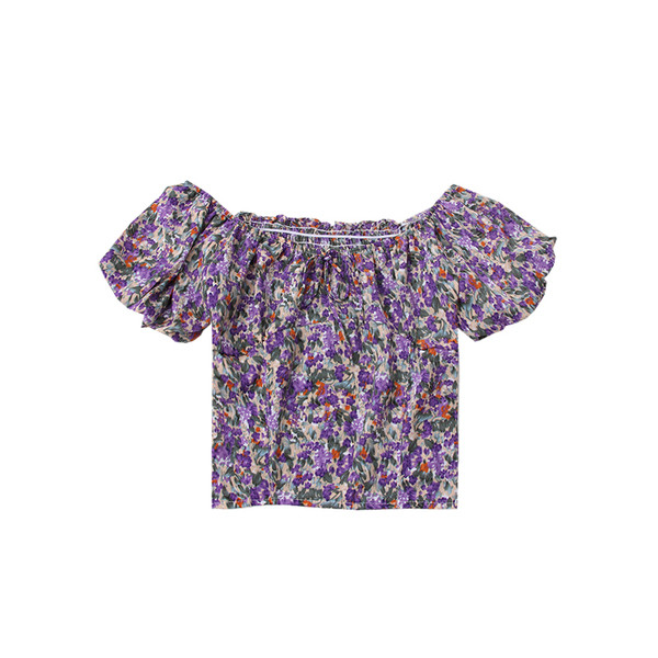 Új modell női blúz csónakos nyakkivágással és virágmintával