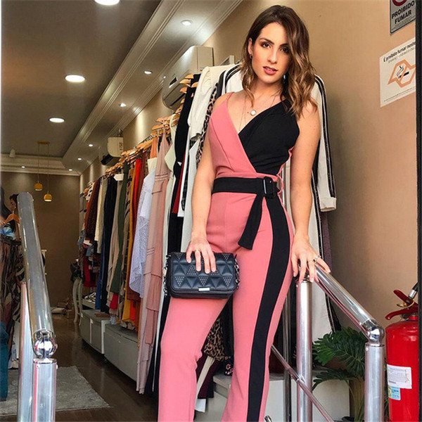 Női overall új modellje spitz nyakkivágással és vékony pántokkal