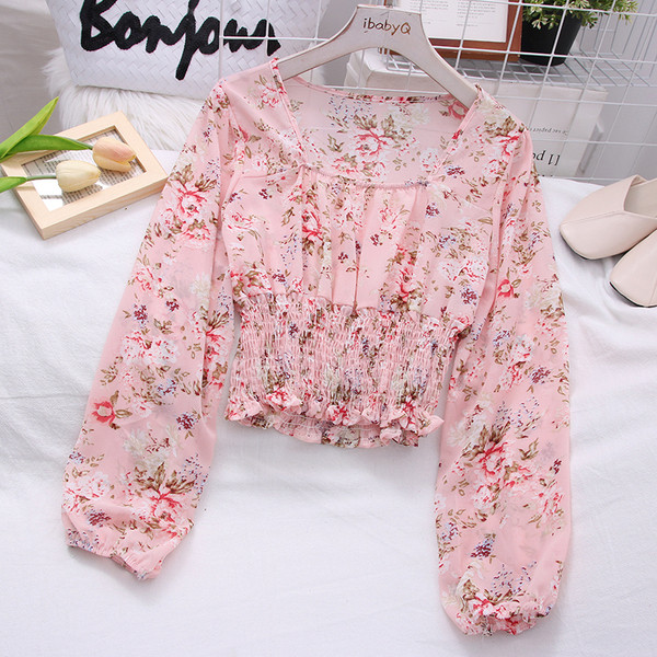 Moderna ženska bluza s cvjetnim uzorkom i četvrtastim izrezom