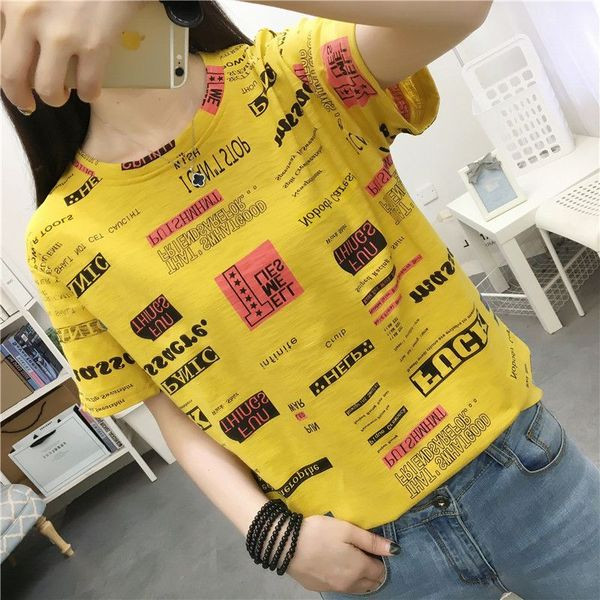 Ženska ljetna majica s kratkim rukavima i natpisima