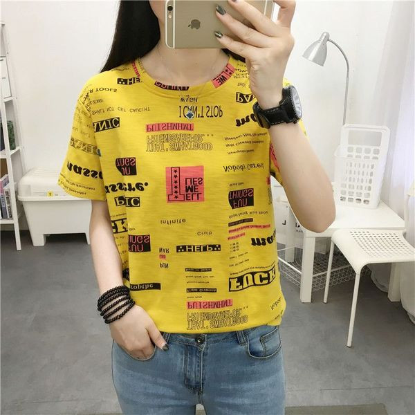 Ženska ljetna majica s kratkim rukavima i natpisima