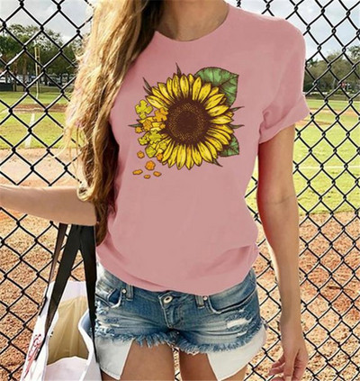 Alkalmi női póló rövid ujjal és rátéttel