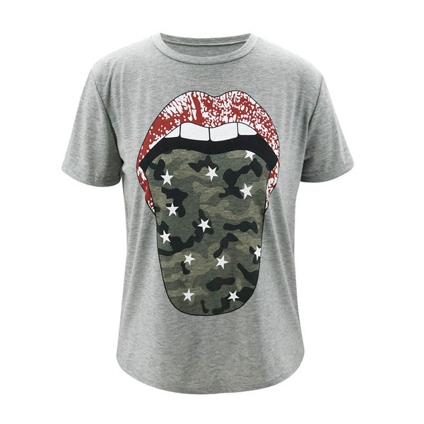 Alkalmi női póló rátéttel, rövid ujjú, ovális nyakkivágással szürke színben