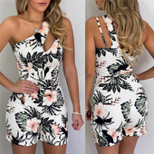 Salopeta de dama eleganta cu bretele si model floral