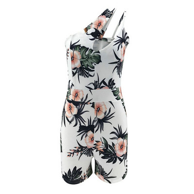 Salopeta de dama eleganta cu bretele si model floral