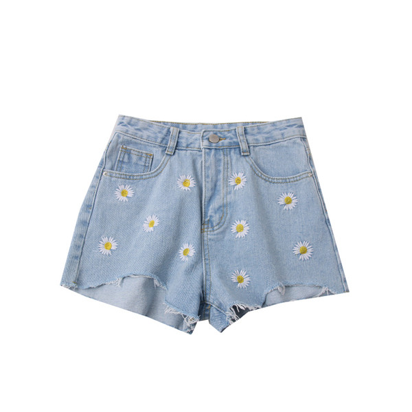 Női farmer rövidnadrág szakadt motívumokkal