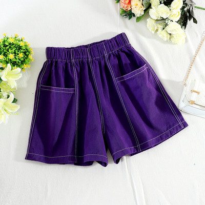 Pantaloni scurți casual cu talie elastică și buzunar