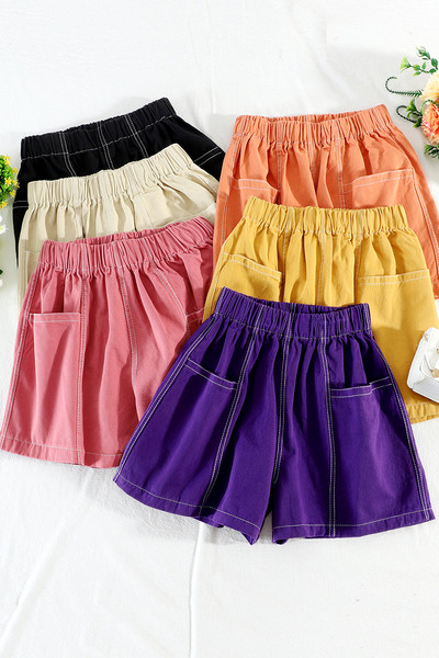 Къси ежедневни панталони с ластична талия и джоб