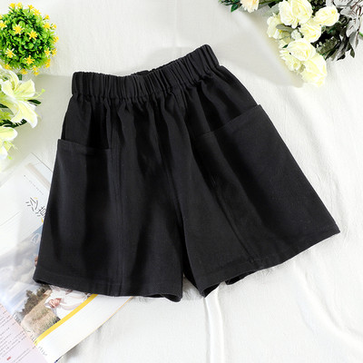 Pantaloni scurți casual de damă cu talie elastică și buzunare