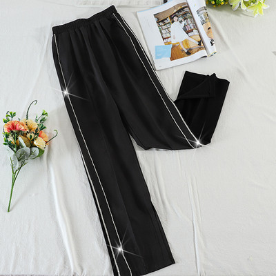 Γυναικείο casual παντελόνι με ψηλή μέση και άκρη