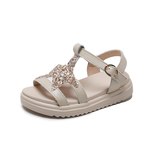 Modern, csatos, fényes hatású gyerekszandál