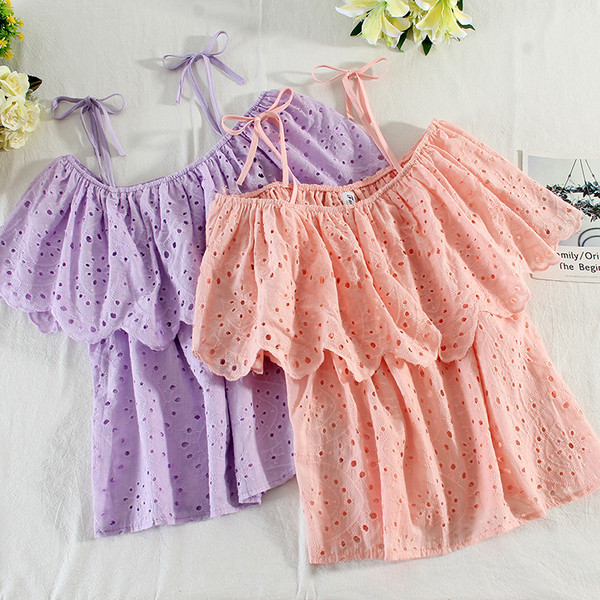 Ležerna ženska bluza s vezom i tankim naramenicama