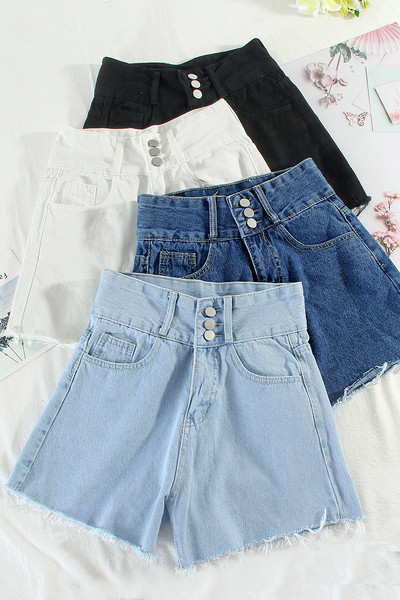 Ženske traperice s visokim strukom i gumbima