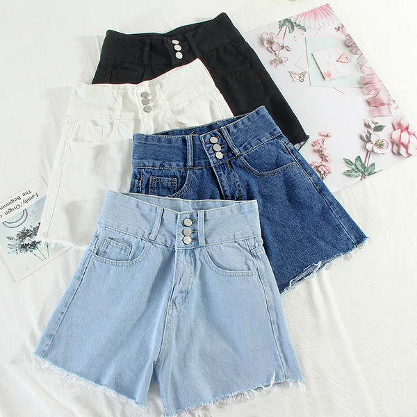 Ženske traperice s visokim strukom i gumbima