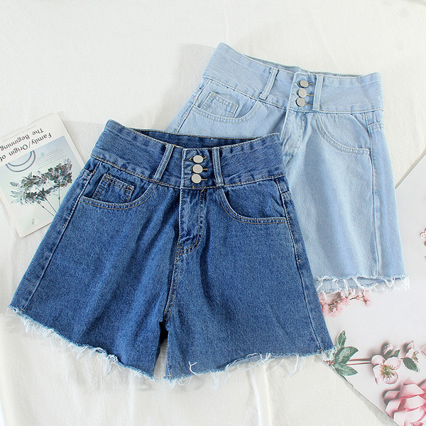 Ženske traperice s visokim strukom i gumbima