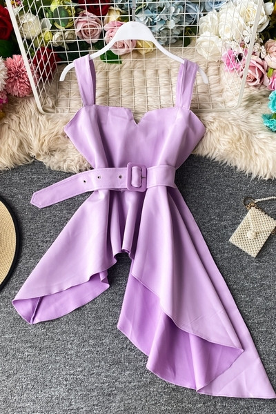 Elegantna ženska majica bez rukava asimetrični model s remenom