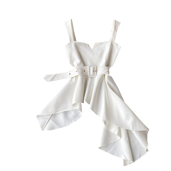 Elegantna ženska majica bez rukava asimetrični model s remenom