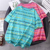 Tricou larg de damă cu inscripții
