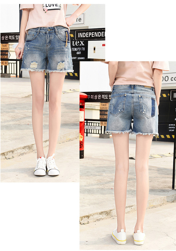 Дънкови дамски къси панталони със скъсани мотиви - няколко модела