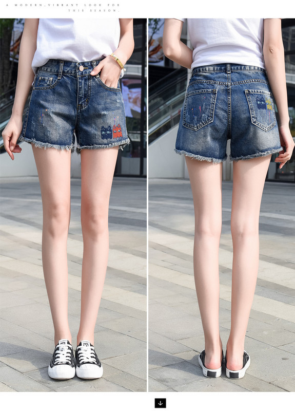 Дънкови дамски къси панталони със скъсани мотиви - няколко модела