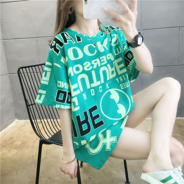 Γυναικείο φαρδύ μπλουζάκι με επιγραφές