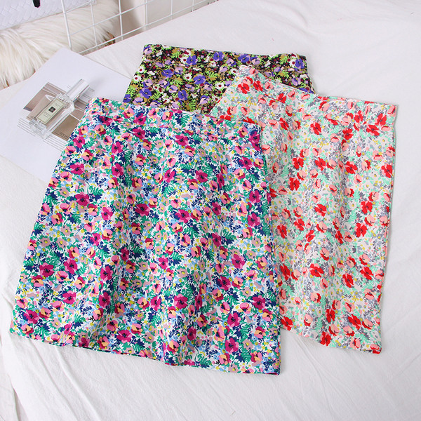 Moderna ženska suknja sa cvjetnim uzorkom - visoki struk