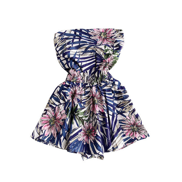 Alkalmi női overál rugalmas derékkal, virágmintával