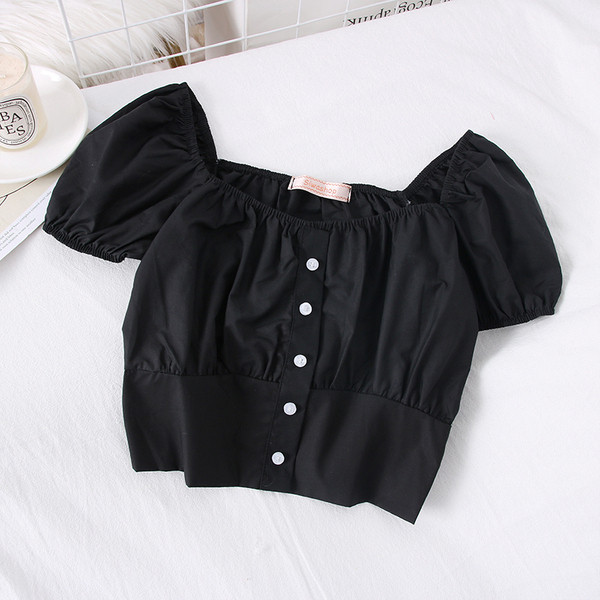 Moderna ženska bluza s ovalnim izrezom i kratkim rukavima