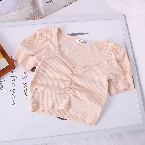 Ежедневна дамска блуза с дълбоко шпиц деколте