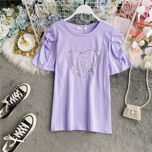 Ženska majica s kamenčićima i ovalnim izrezom