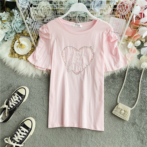 Ženska majica s kamenčićima i ovalnim izrezom