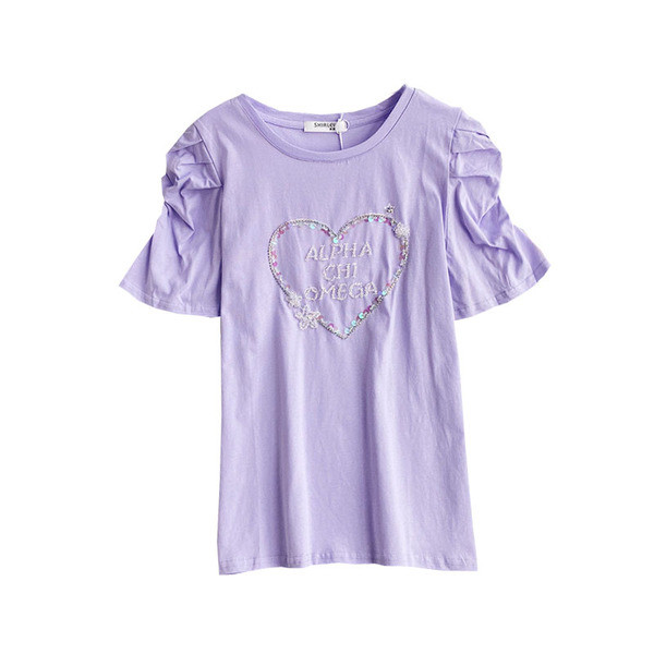 Ženska majica s kamenčićima i ovalnim izrezom