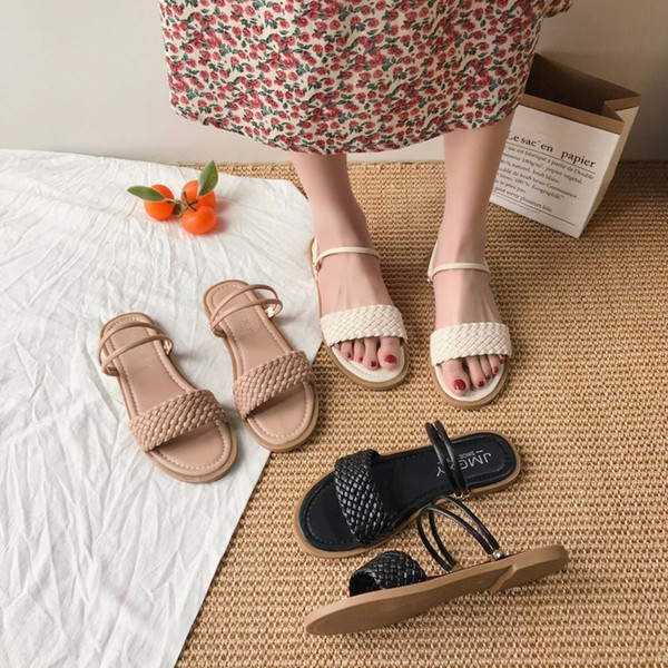 Alkalmi női szandál lapos talppal és öko bőrrel