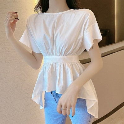 Γυναικεία ασύμμετρη μπλούζα με γυμνή πλάτη