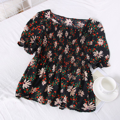Virágmintás, 3/4-es ujjú női blúz
