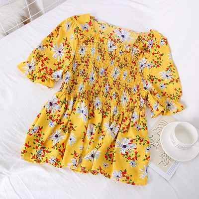 Virágmintás, 3/4-es ujjú női blúz