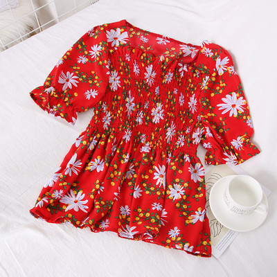 Virágmintás, 3/4-es ujjú női blúz