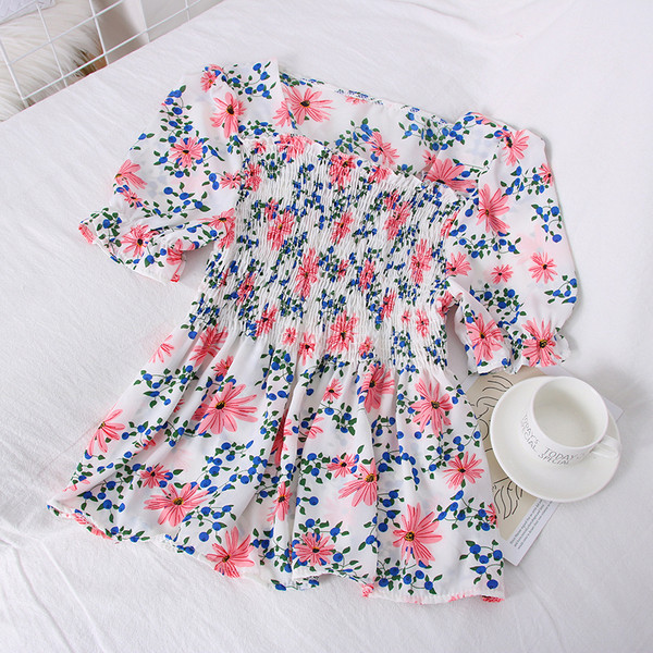 Virágmintás, 3/4-es ujjú női blúz