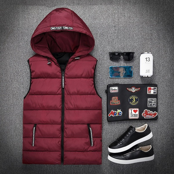 Ανδρικό μοντέρνο γιλέκο με κουκούλα, φερμουάρ και τσέπες