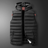 Ανδρικό γιλέκο σπορ με φερμουάρ και κουκούλα