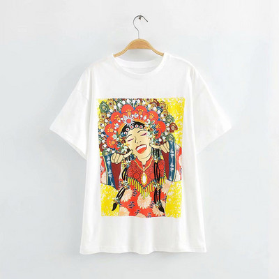 Tricou larg modern de dama cu imprimeu color
