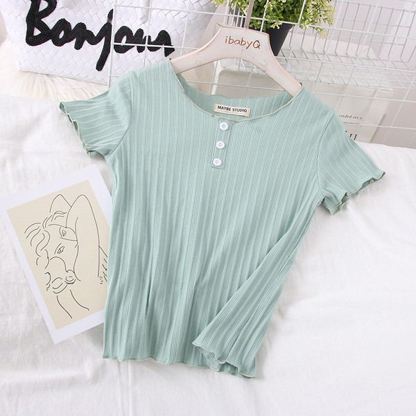 Új modell női blúz ovális nyakkivágással és gombokkal