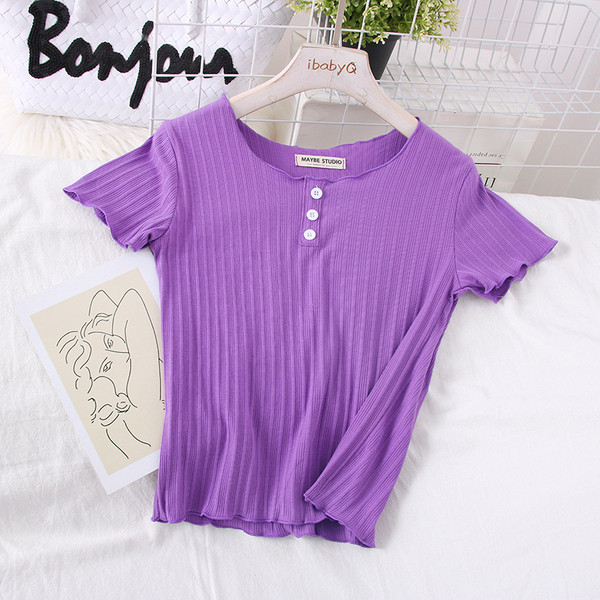 Új modell női blúz ovális nyakkivágással és gombokkal