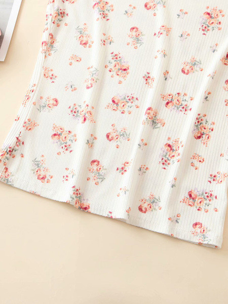 Kratka pripijena bluza s cvjetnim uzorkom