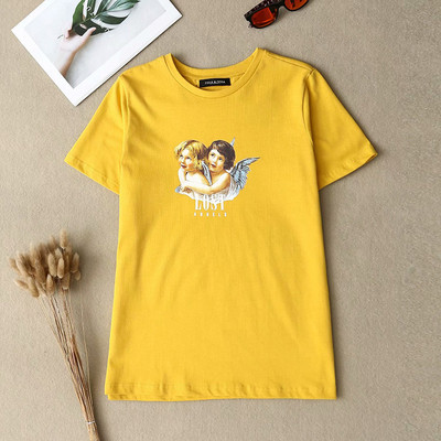Casual T-särk kollase trükiga